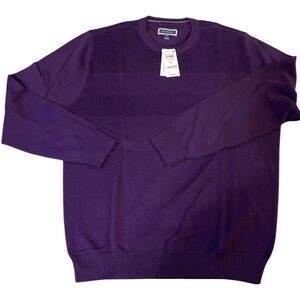 Club Room Men's Textured Long Sleeve Crewneck Sweater in Rich Purple